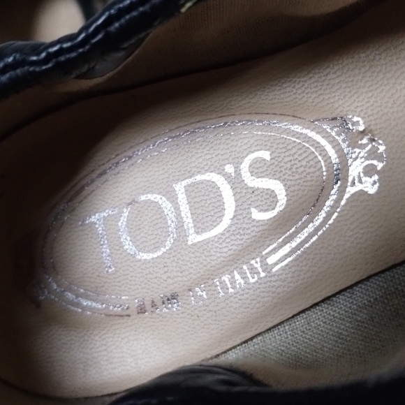 TOD’S Snake-Embossed Leather Ballerina Flats Size 9.5 - Picture 4 of 6